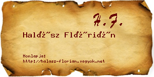 Halász Flórián névjegykártya